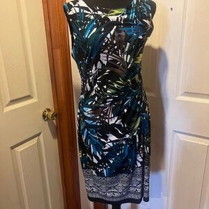 Blue and Green One Shoulder Sheath Dress for Cocktail
